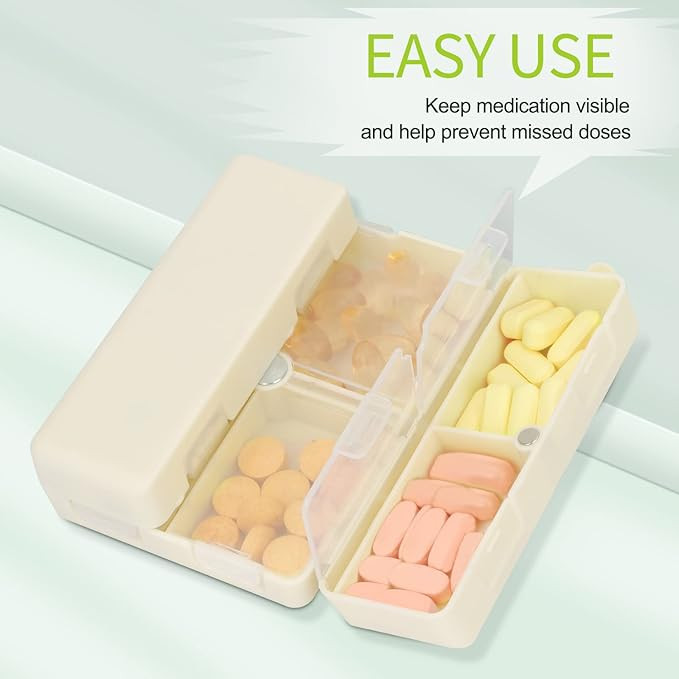 FYY Daily Pill Organizer,2 Pcs 7 Compartments Portable Pill Case Travel Pill Organizer,[Folding D... | Amazon (US)