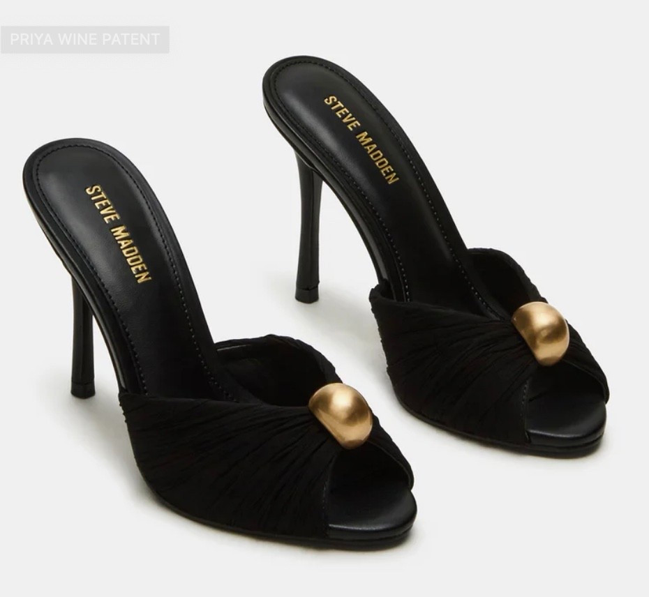 Vintage inspired black and gold slip on heels, would look so cute with a 40s inspired outfit. #stevemadden #vintage #blackandgold 

#LTKStyleTip #LTKShoeCrush #LTKParties
