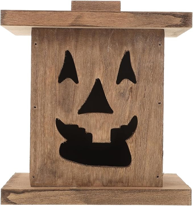 Halloween Wooden Jack O' Lanterns Handmade Candle Lanterns Light Up Jack O' Lanterns Decor for Ha... | Amazon (US)