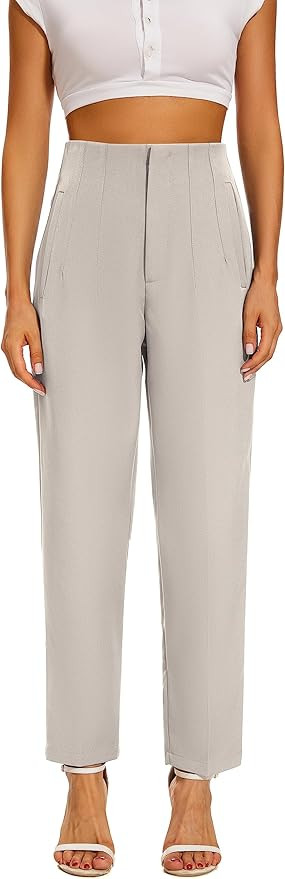 Kusogiay High Waist Dress Pant for Women Business Trousers Work Office Pants with Pockets | Amazon (US)