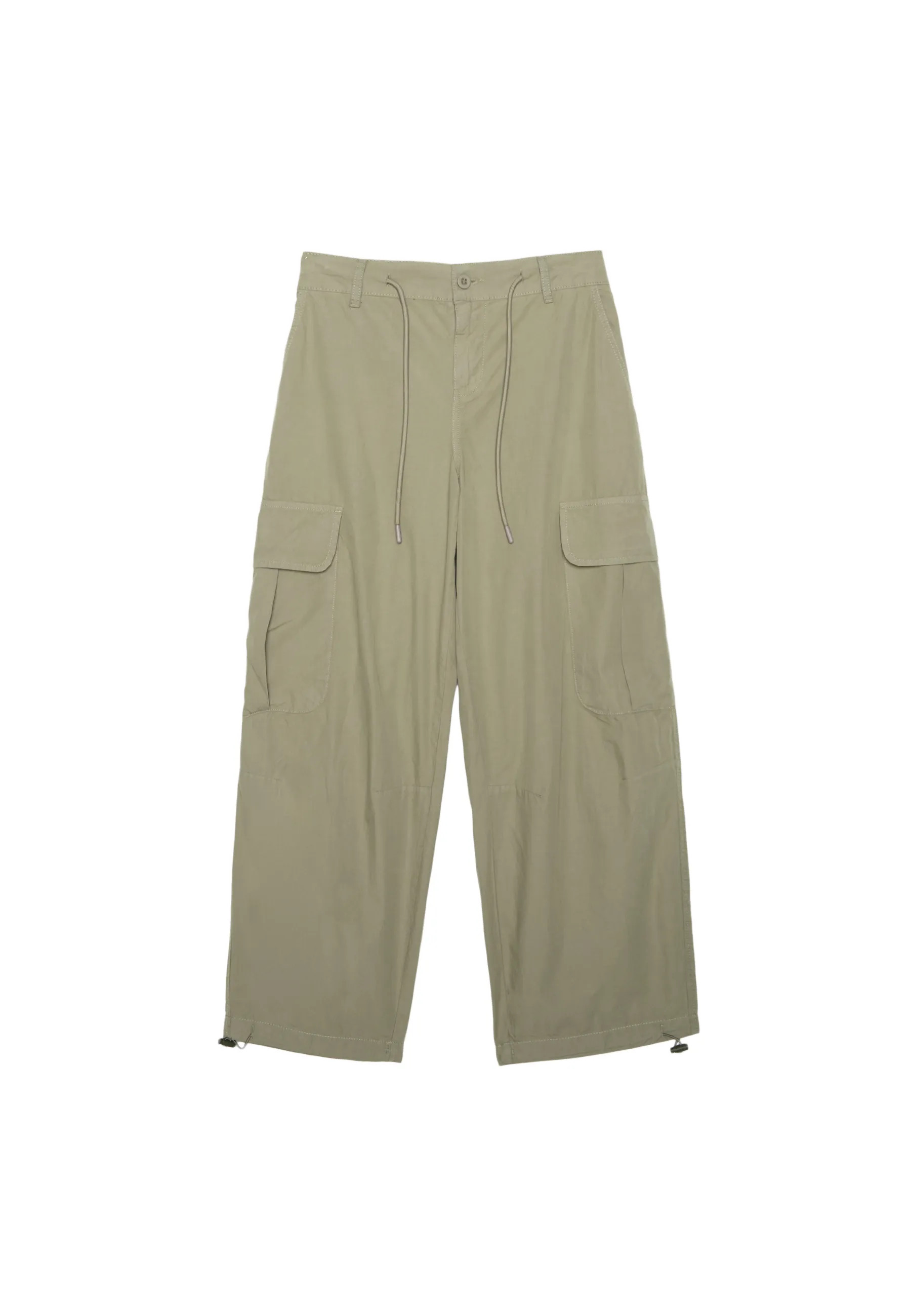 Pantalon cargo en popeline - Mode femme | Stradivarius France | Stradivarius (FR)