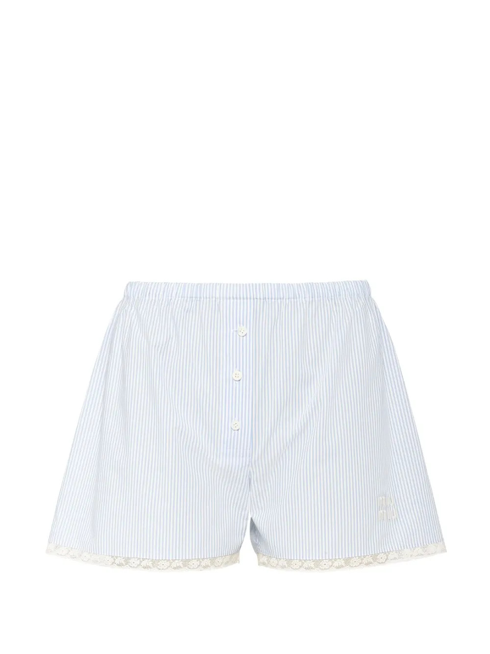 Miu Miu stripe-pattern Poplin Boxer Shorts - Farfetch | Farfetch Global
