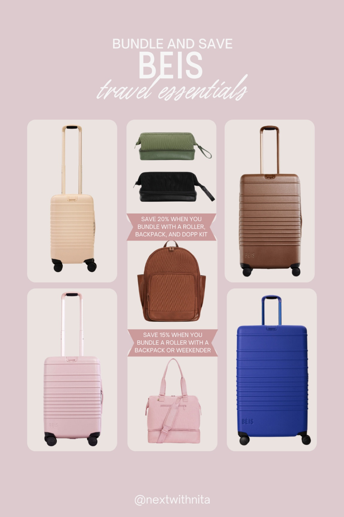 Bundle and save at Beis! This is our favorite travel brand, we love all our stuff from Beis! 💙

Save 15% when you bundle a roller with a backpack or weekender bag. Save 20% when you bundle a roller, backpack or weekender, and a dopp kit.

#LTKTravel #LTKStyleTip #LTKFamily