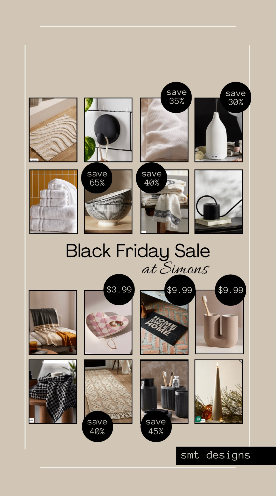 Black Friday Sale at Simons! 

So many great sales happening on home items at Maison Simons right now. From bedding to door mats, bath towels and diffusers, if you want it, it’s probably on sale! 

#LTKGiftGuide #LTKsalealert #LTKhome