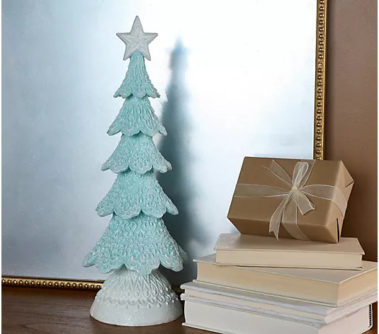 18" Snowy Gingerbread Lace Tree by Valerie - QVC.com | QVC