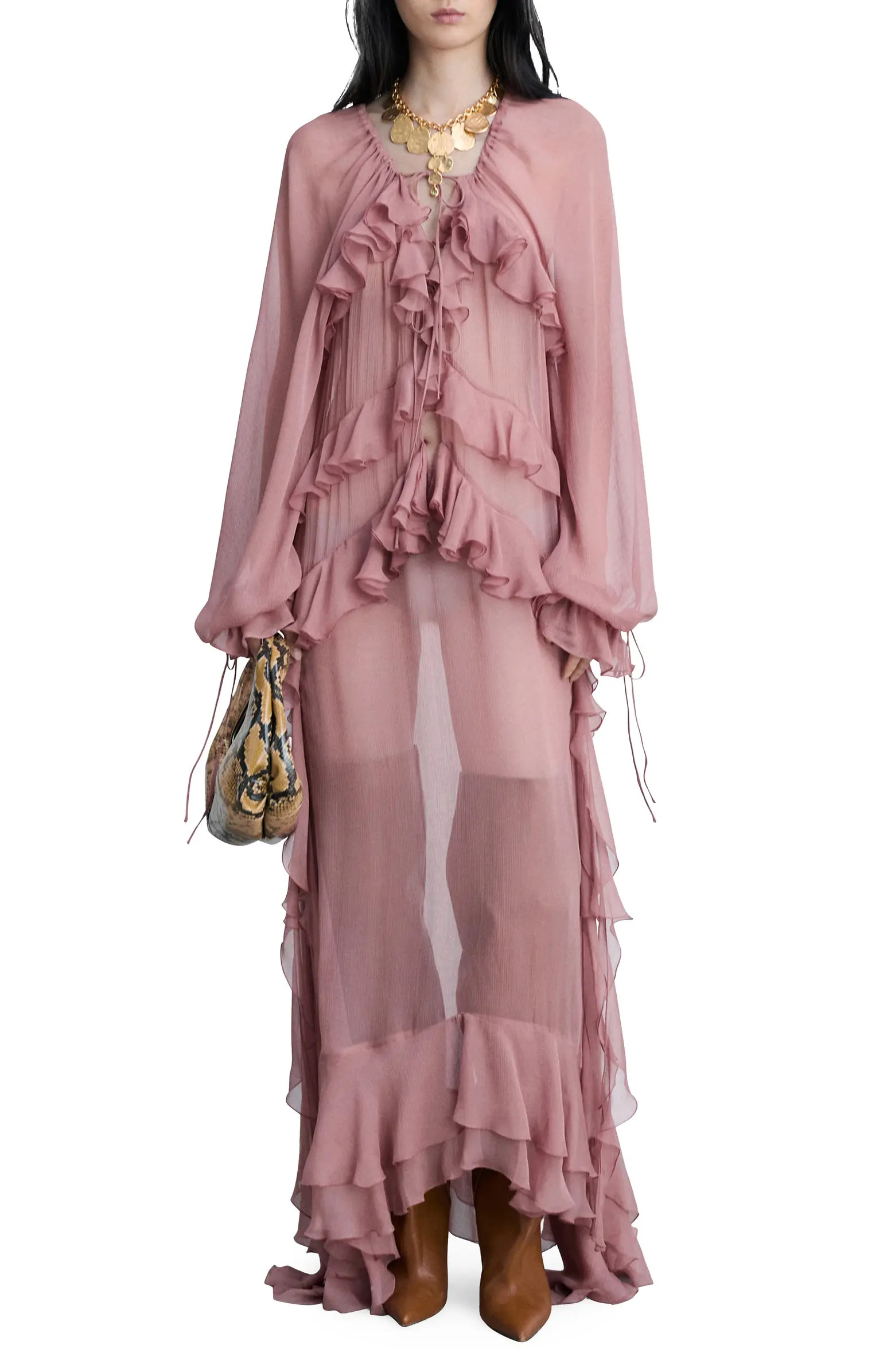 Royal Long Sleeve Ruffle Dress | Nordstrom