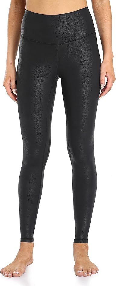 Colorfulkoala Women's High Waisted Matte Faux Leather Leggings Full Length Yoga Pants | Amazon (US)