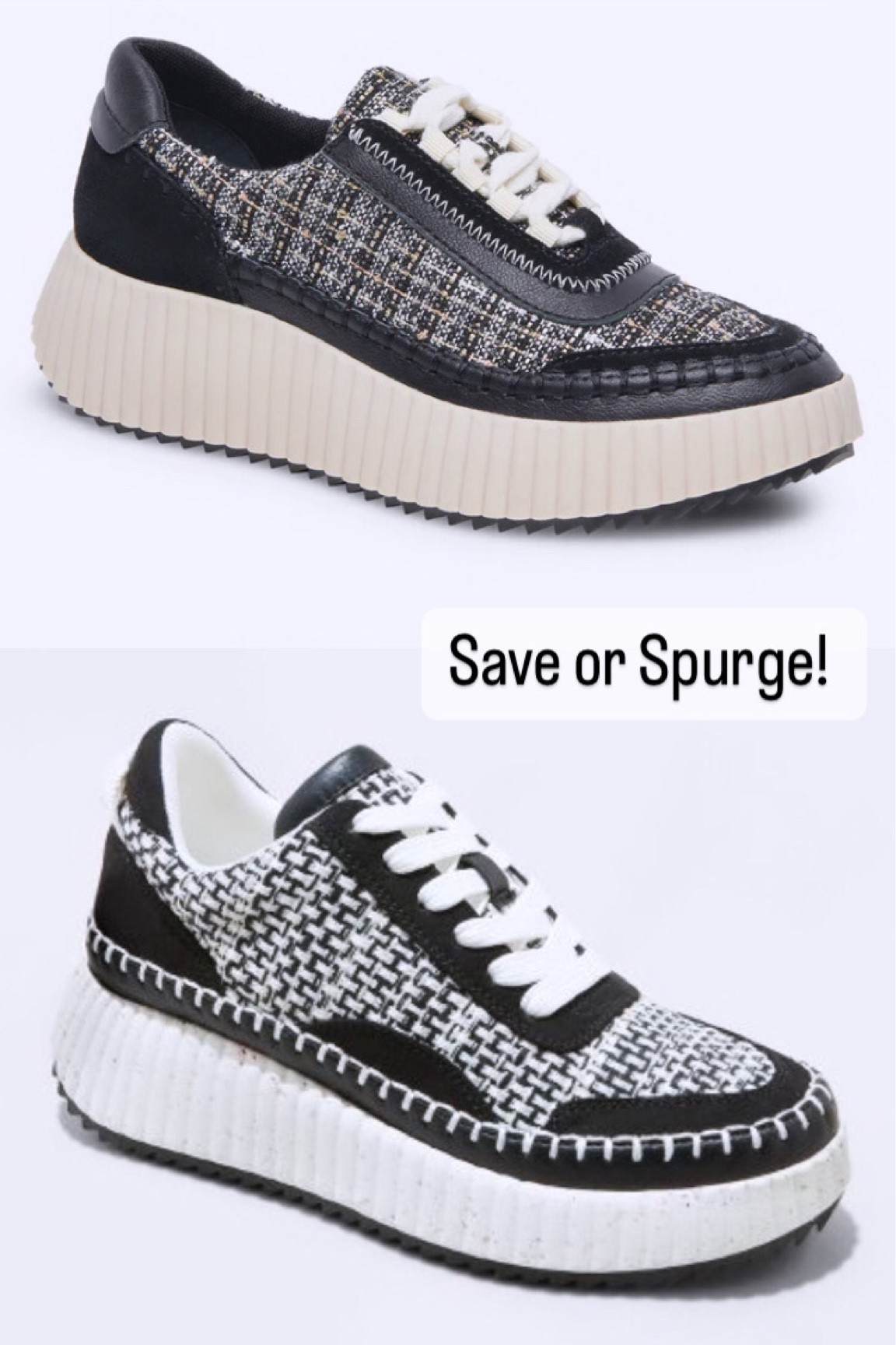 Comfy and current, these #sneakers have stitch detailing, a platform sole and go with a variety of looks. Joggers, shorts, blazer or a dress~ hit the streets in these stand out #kicks 🖤 Which one? Splurge or save? More colors available!! #shoes #Target #dolcevita #tweed #fall #weekends #toryburch #freepeople #betseyjohnson

#LTKstyletip #LTKshoecrush #LTKBacktoSchool
