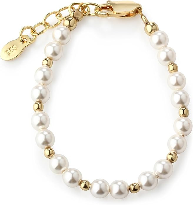 Cherished Moments Children's 14K Gold-plated over 925 Sterling Silver Bracelet with White Simulat... | Amazon (US)