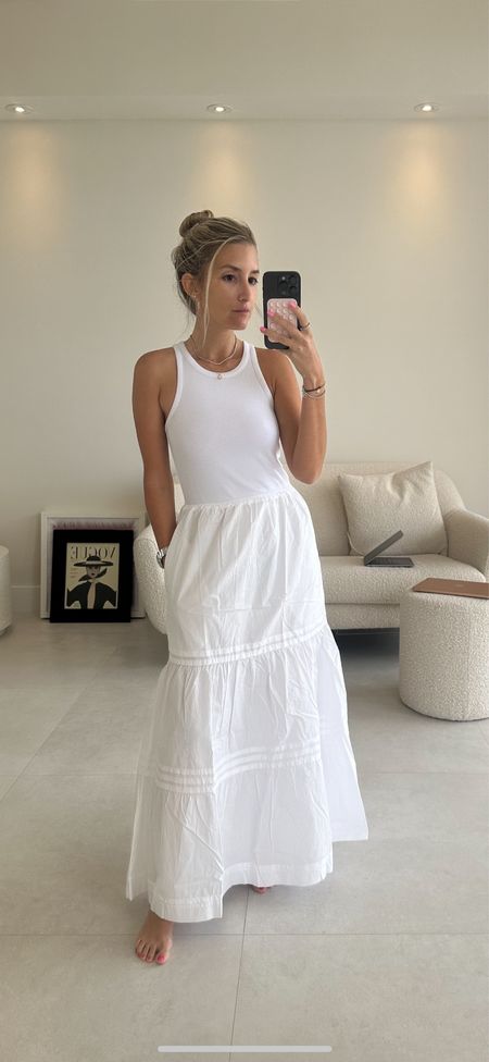 White maxi dress for summer travels 

#LTKeurope #LTKunder100 #LTKstyletip