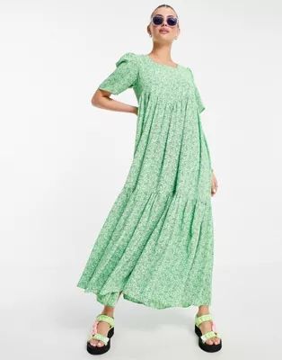 Annorlunda maxi volume smock dress in bandana paisley print | ASOS (Global)