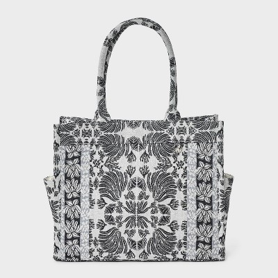 Jacquard Boxy Tote Bag - A New Day™ Black/White | Target