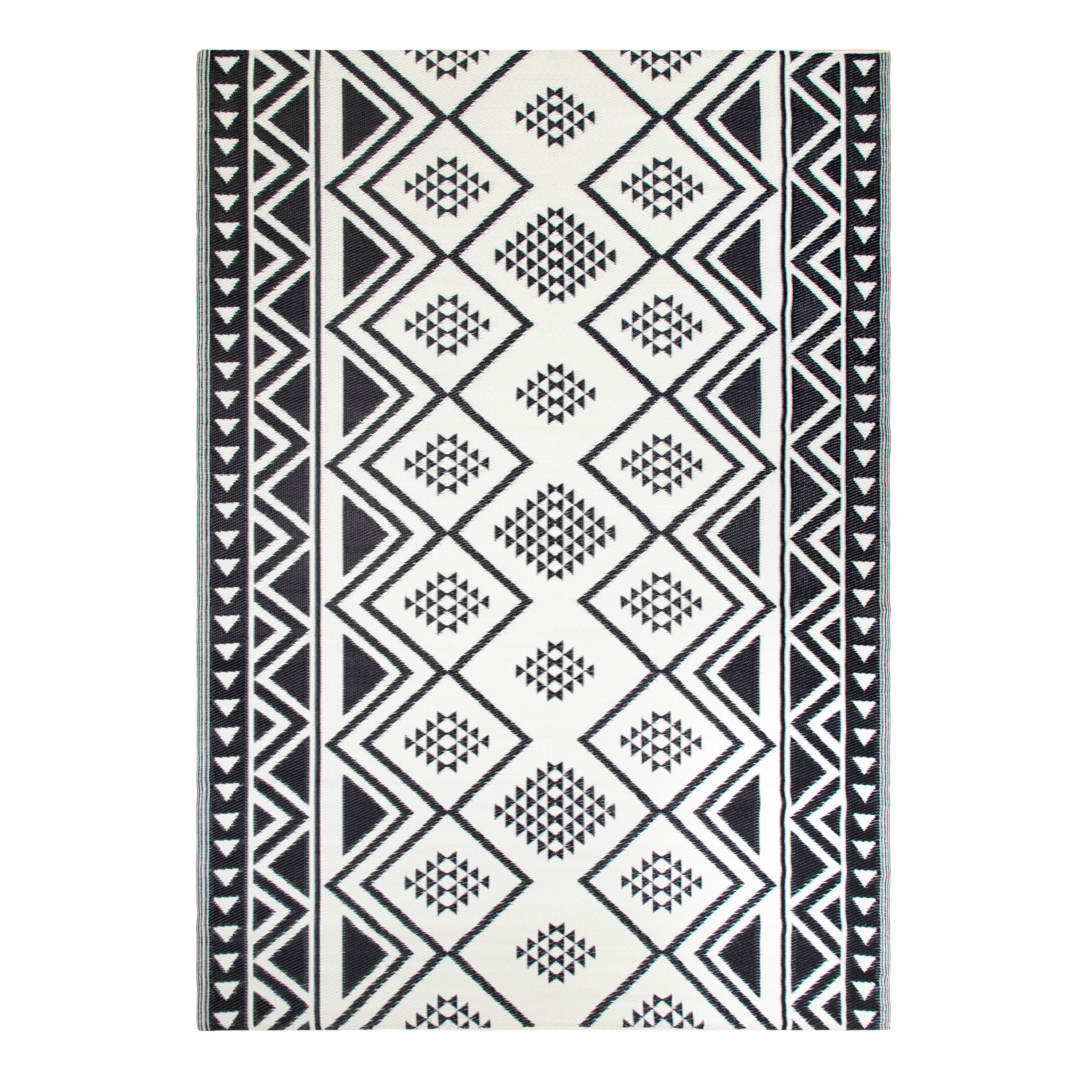 Rio Black Moroccan Reversible Indoor Outdoor Floor Mat | World Market