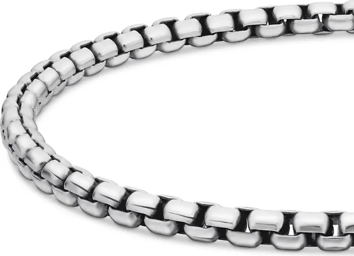 Men's Box Chain Bracelet in Sterling Silver, 4mm | Nordstrom