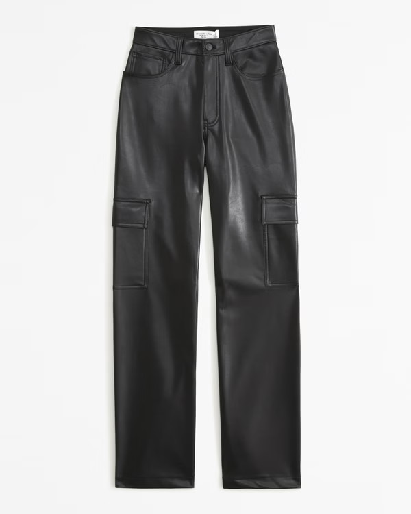 Vegan Leather Cargo 90s Relaxed Pant | Abercrombie & Fitch (US)