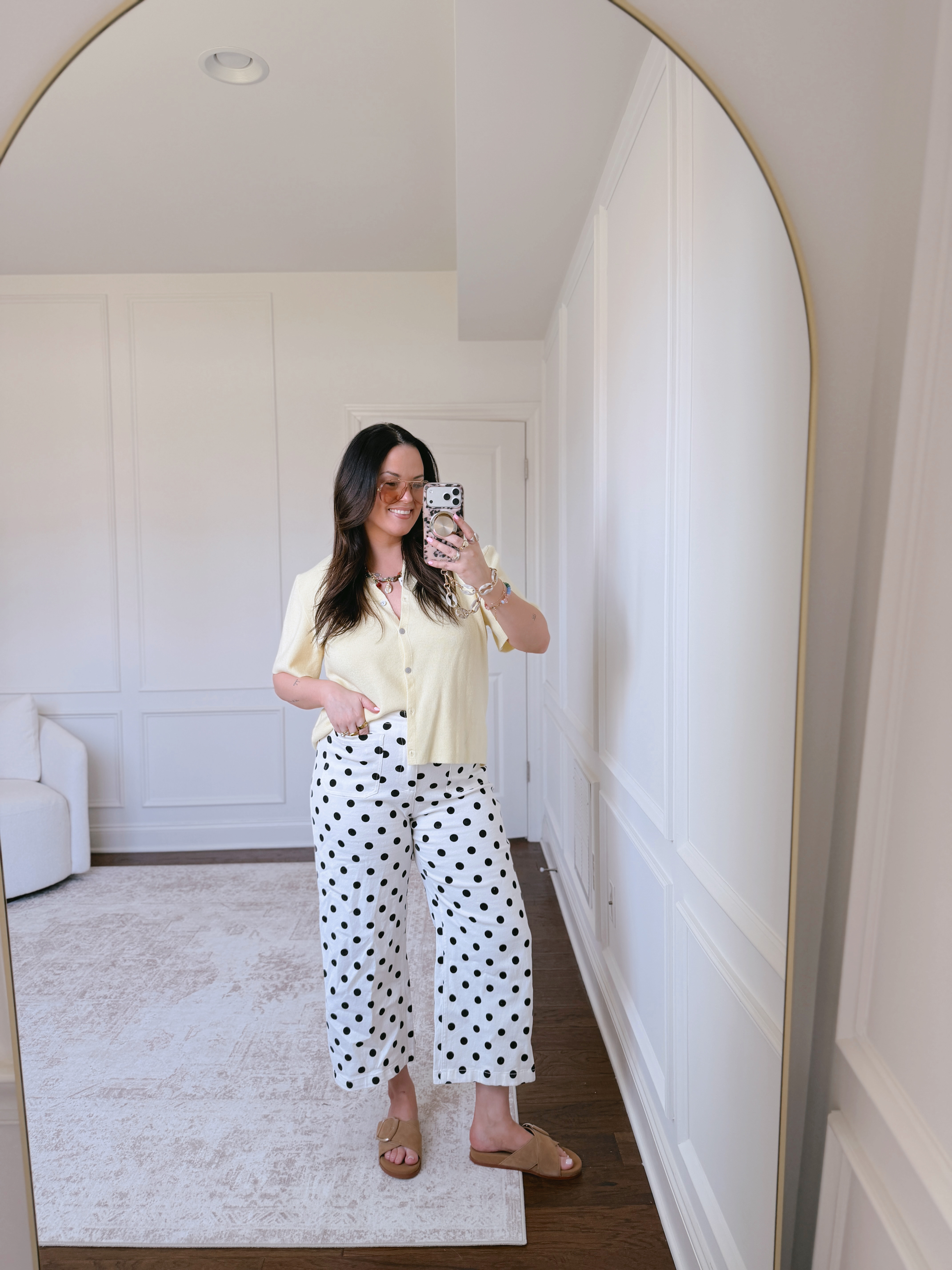 yellow and polka dots are so fun for spring! love this comfy cute outfit.. wearing a large in both pieces 

 #LTKootd #LTKSeasonal #LTKMidsize