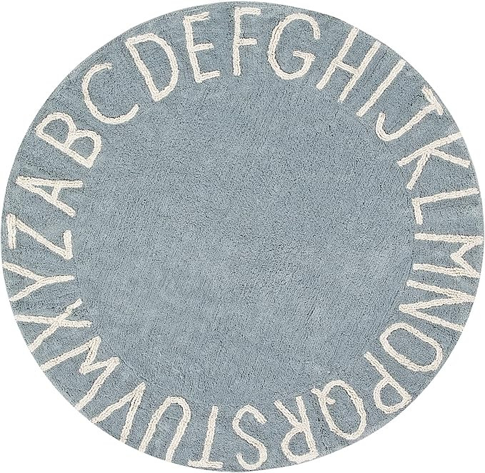 Lorena Canals - Washable Area Rug for kids room. Collection ABC in color Natural and Vintage Blue... | Amazon (US)