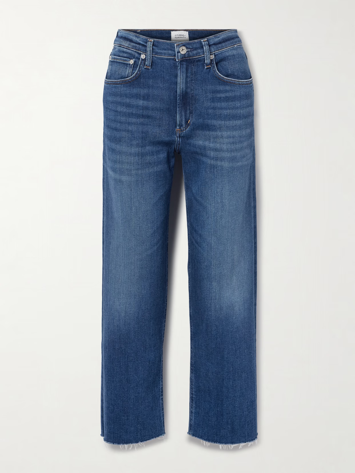 Citizens of Humanity - Palma Frayed High-rise Straight-leg Jeans - Blue | NET-A-PORTER (US)