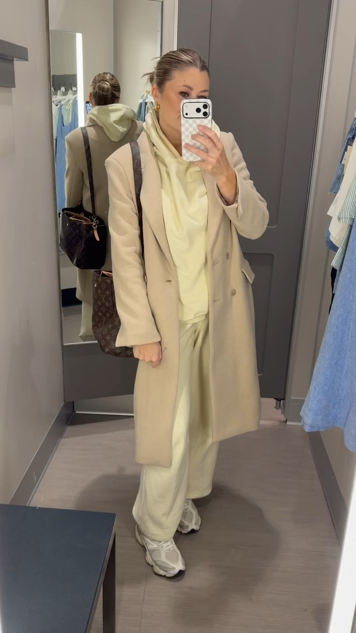 This pastel lounge set layered with a long coat is such an effortless, put together look. It’s comfortable but still feels elevated, perfect for travel days, running errands, or on the go moments.

pastel lounge set, matching sweatsuit outfit, cozy travel outfit, casual chic outfit, layered neutral look, everyday loungewear style, athleisure outfit idea, comfortable airport outfit, effortless everyday style, neutral outfit inspo, SavannahK

#LTKActive #LTKootd #LTKmomlife