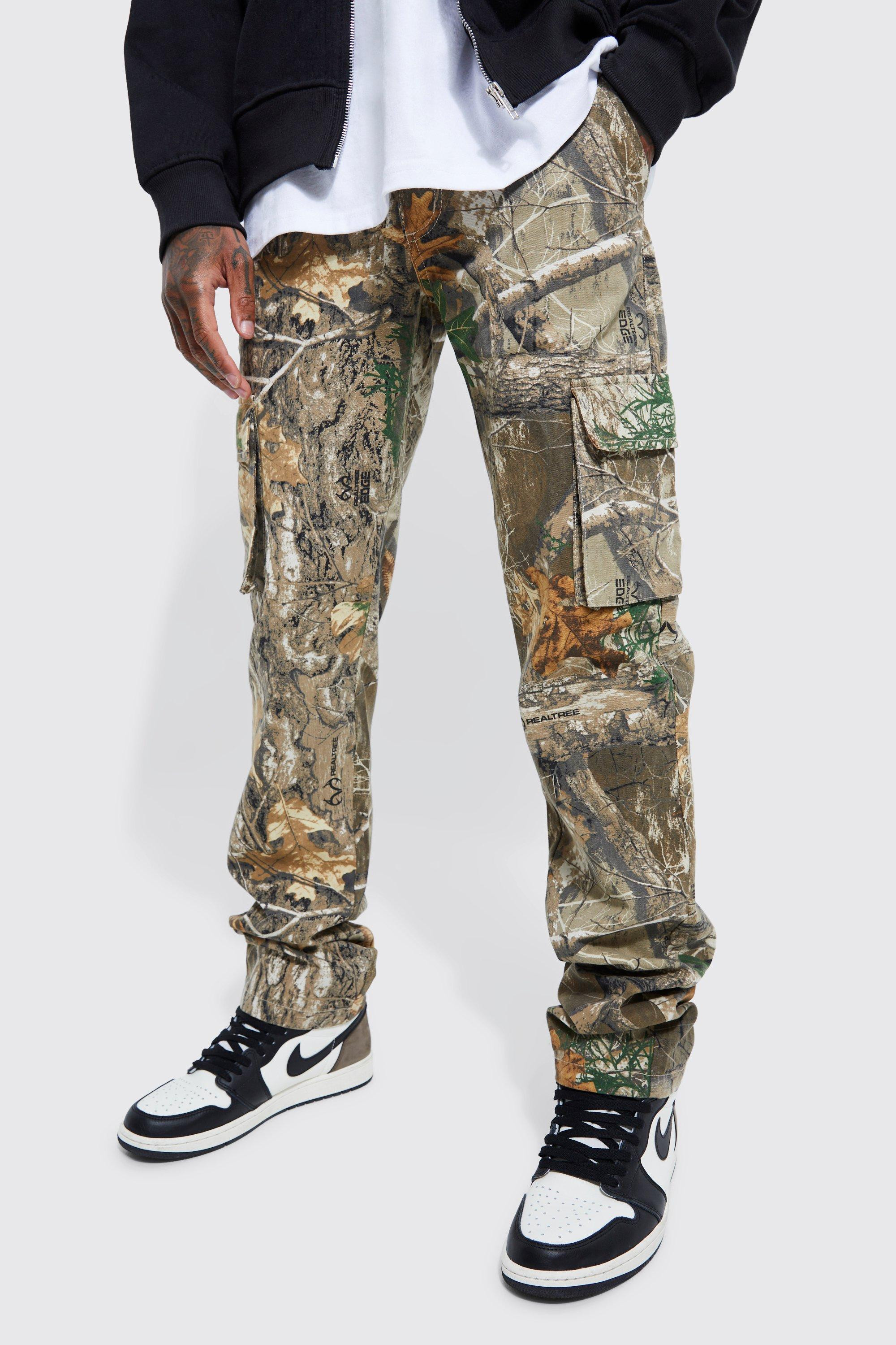 Fixed Waist Straight Stacked Camo Cargo | boohooMAN (DE, IE & UK)
