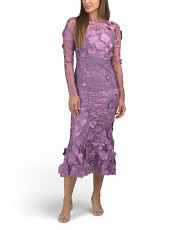 Long Sleeve 3d Floral Applique Gown | Formal Dresses | Marshalls | Marshalls