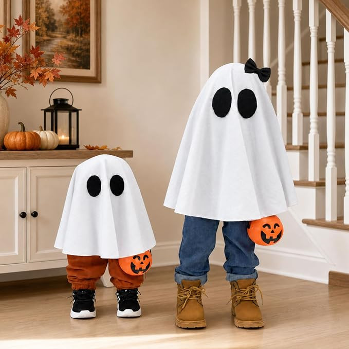 Halloween Decorations - 2 Pack Cute Standing Ghosts with Pumpkin Buckets - Scary Ghost Halloween ... | Amazon (US)