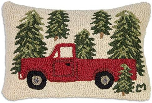 Chandler 4 Corners Artist-Designed Truck in Trees Hand-Hooked Wool Decorative Throw Pillow (14 in... | Amazon (US)