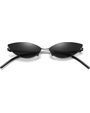 MEETSUN Retro Vintage Cat Eye Sunglasses For Women Men Narrow Small Oval Glasses Petals Shape Cur... | Amazon (US)