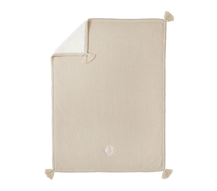 Luxe Cable-Knit Sherpa Baby Blanket | Pottery Barn Kids