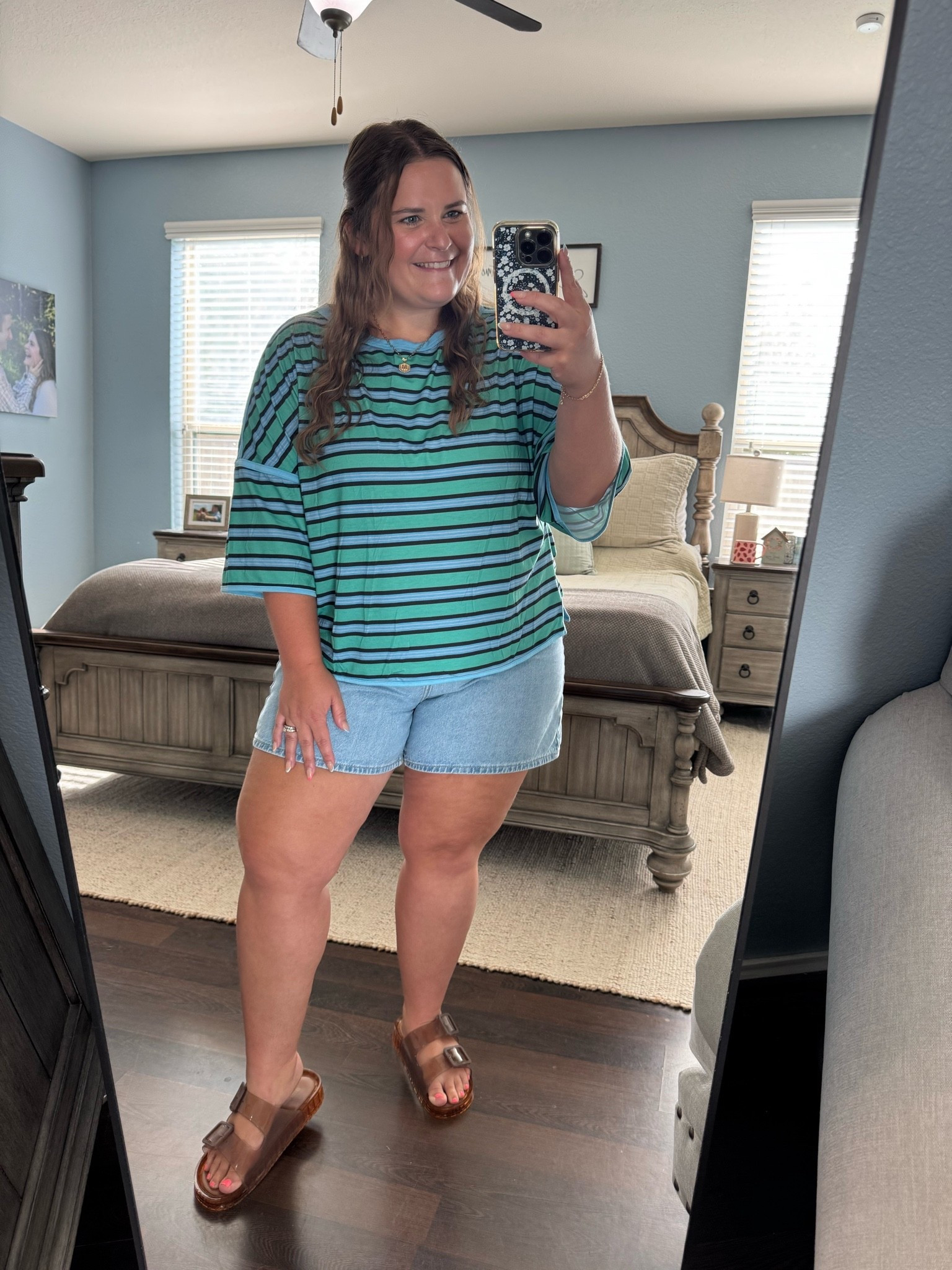 Wearing an xxl in this Amazon stripe shirt. Wearing a size 18 in these old navy shorts (I sized up one). I’m 5’1 and a size 16. Perfect throw on and go summer outfit.

#LTKootd #LTKMidsize #LTKPlusSize