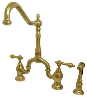 KS7752ALBS English Country 8" Center Deckmount Bridge Kitchen Faucet | Houzz 