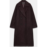 Zara - Soft Oversized Coat - Women - Burgundy - Women | Zara US