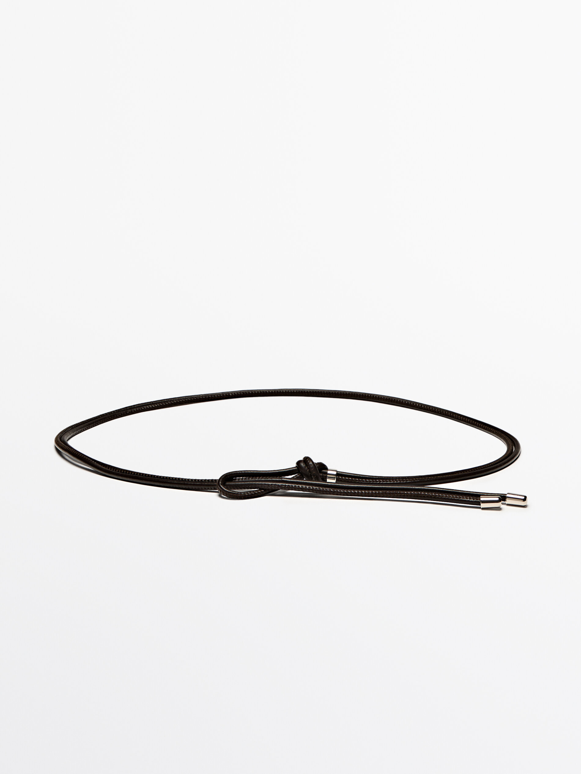 Nappa leather belt with knot detail | Massimo Dutti UK