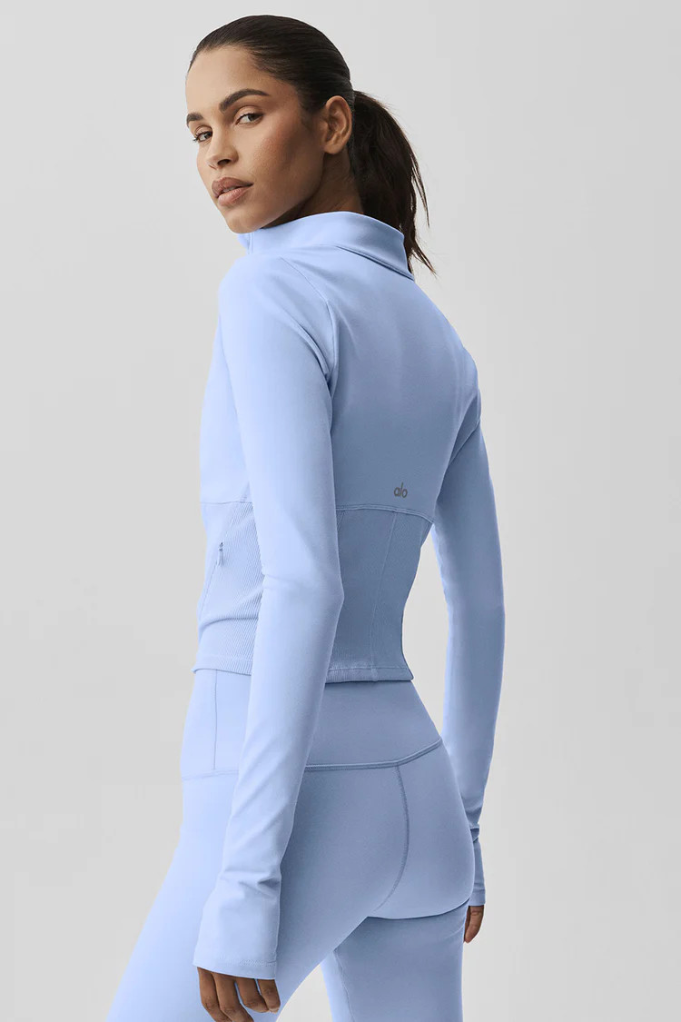 Airbrush Corset Full Zip Jacket - Light Provence Blue | Alo Yoga (US)