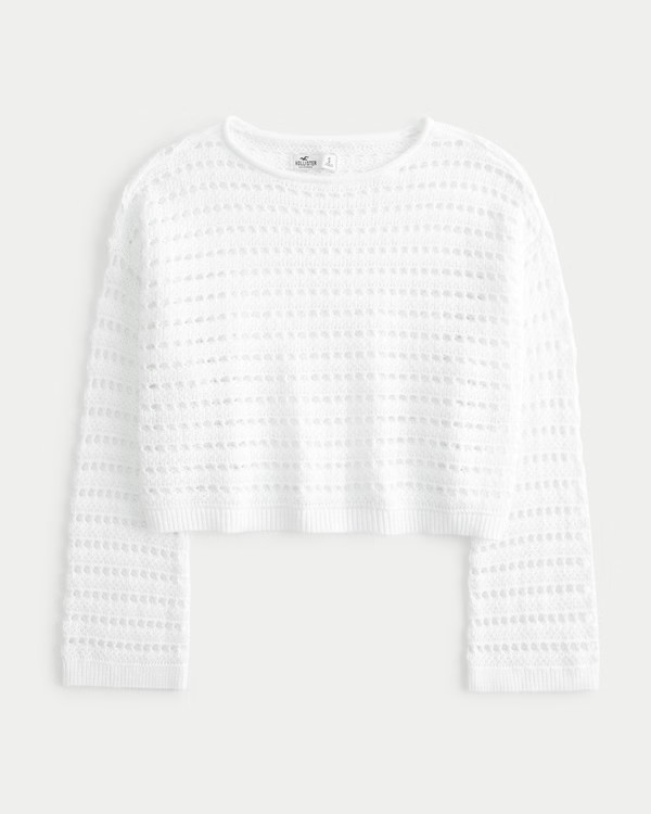 Easy Crochet-Style Crew Sweater | Hollister (US)