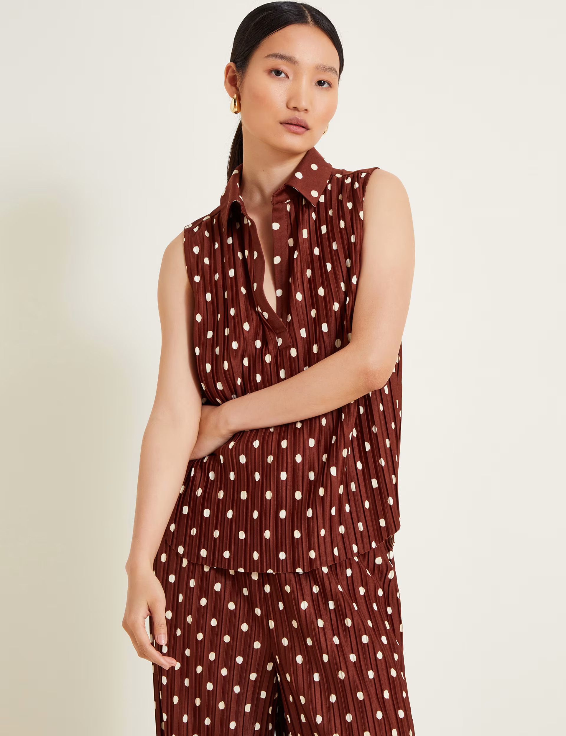 Polka Dot Plisse Top | Marks & Spencer (UK)