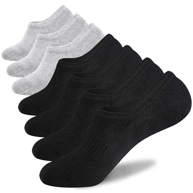 No Show Socks Mens 7 Pair Cotton Thin Non Slip Low Cut Men Invisible Sock 6-9/10-12/12-14 | Amazon (US)
