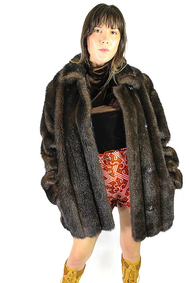 1980s Faux Fur Oversized Coat Selected By Moons + Junes Vintage | Free People (Global - UK&FR Excluded)