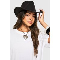 boohoo Women's Plain Western Cowboy Hat in Black | boohoo (US & Canada)