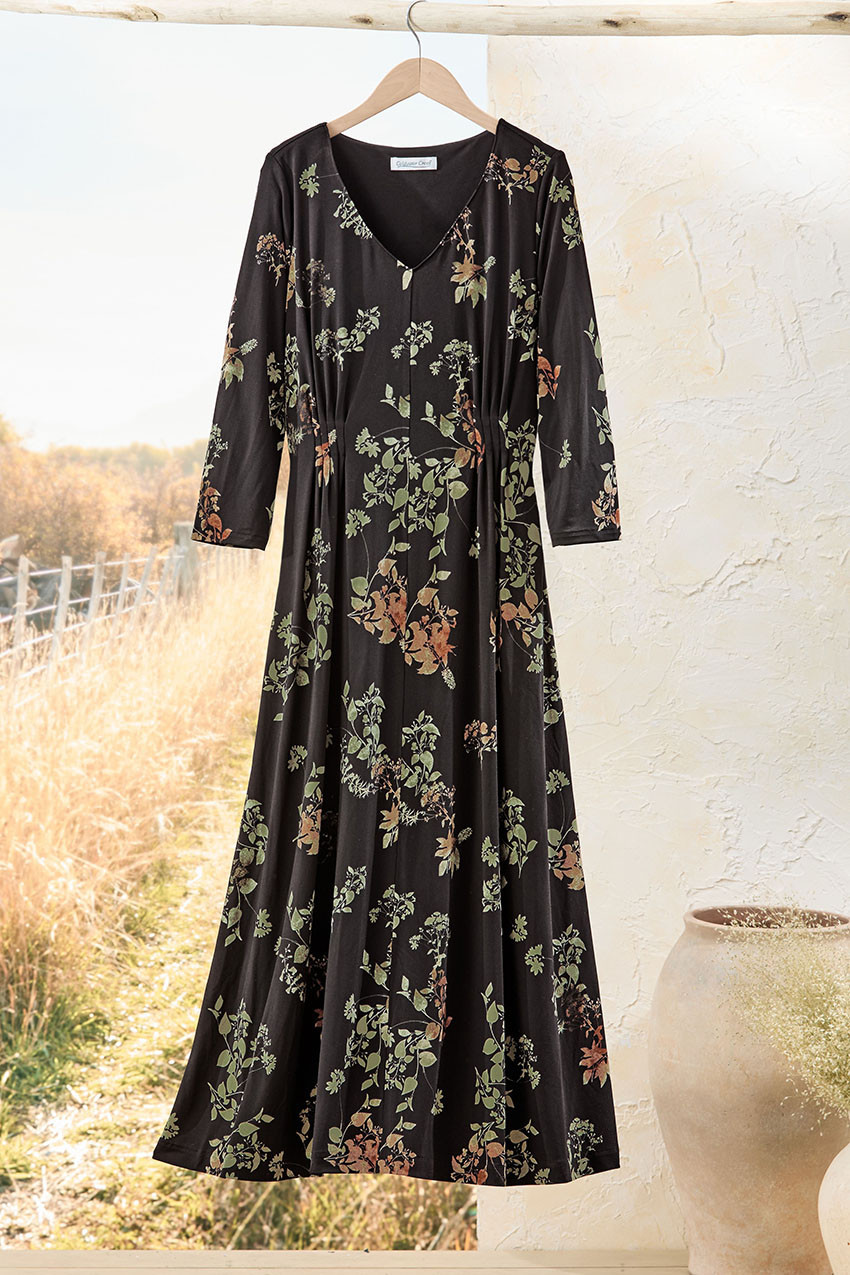 Petal Path 3/4 Sleeve Knit Dress | Coldwater Creek
