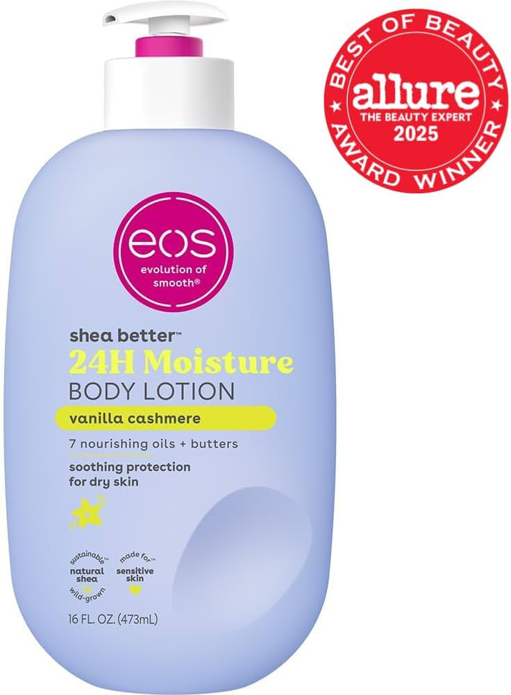eos Shea Better Body Lotion Vanilla Cashmere, 24-Hour Moisture Skin Care, Lightweight & Non-Greas... | Amazon (US)