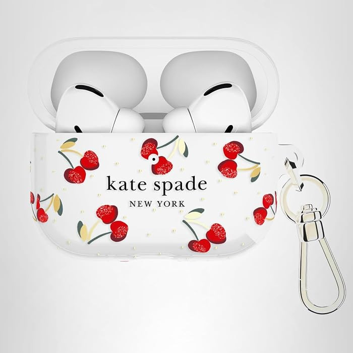 kate spade new york AirPods Pro 3 Protective Case with Keychain Ring Clip - Cherry Dot, Compatibl... | Amazon (US)
