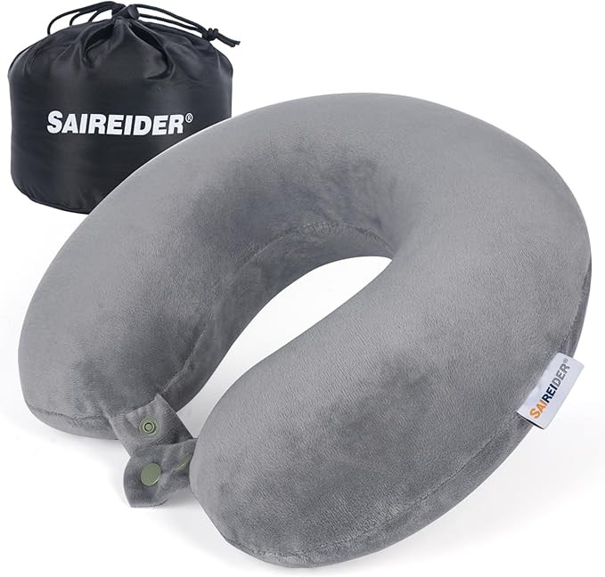SAIREIDER Travel Pillows for Sleeping Airplane 100% Pure Memory Foam Neck Pillow for Airplanes Wa... | Amazon (US)