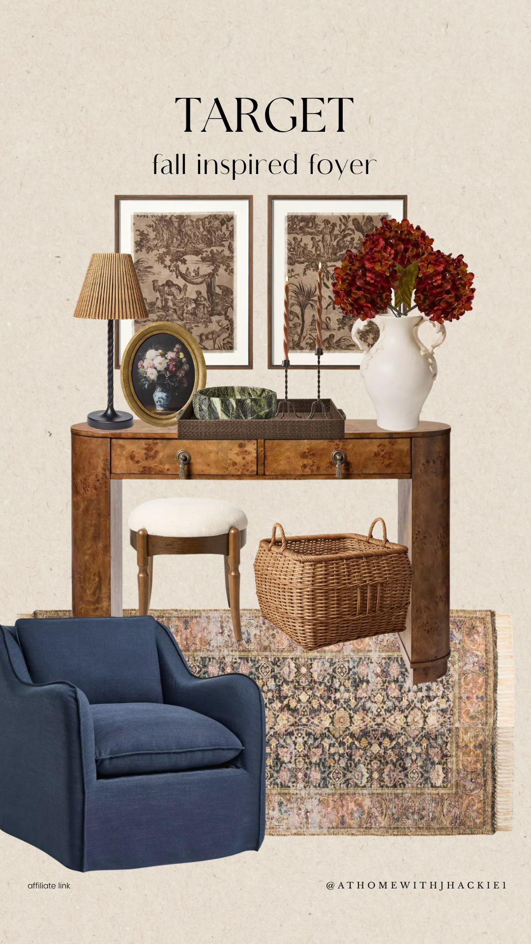 Target home decor, fall foyer decor, fall entryway inspiration, moody fall home decor, burgundy hydrangeas, burl wood console table, vintage inspired decor, target fall finds, cozy home styling, autumn decorating ideas, traditional home decor, fall decorating inspiration, affordable fall decor, entryway design ideas, layered home decor, vintage artwork, woven basket decor, cozy fall entryway, designer home style, target home finds

#LTKSeasonal #LTKHome