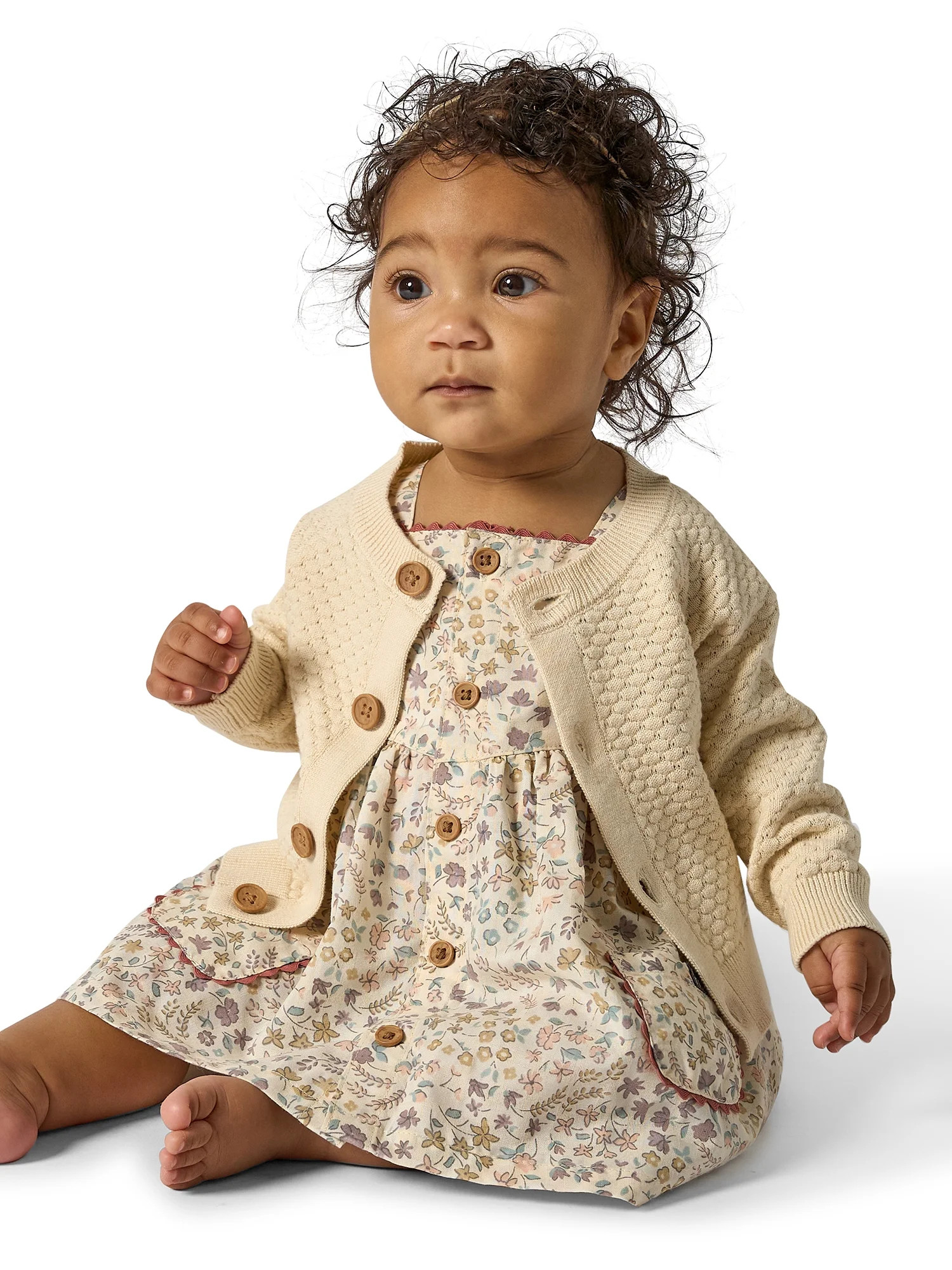 Modern Moments by Gerber Baby Girl Sweater Knit Cardigan, Sizes 0/3 Months - 24 Months | Walmart (US)