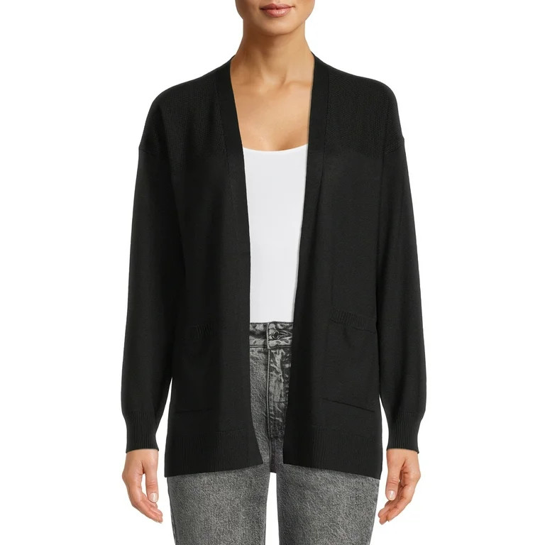 Time and Tru Women's Open Front Cardigan Sweater - Walmart.com | Walmart (US)