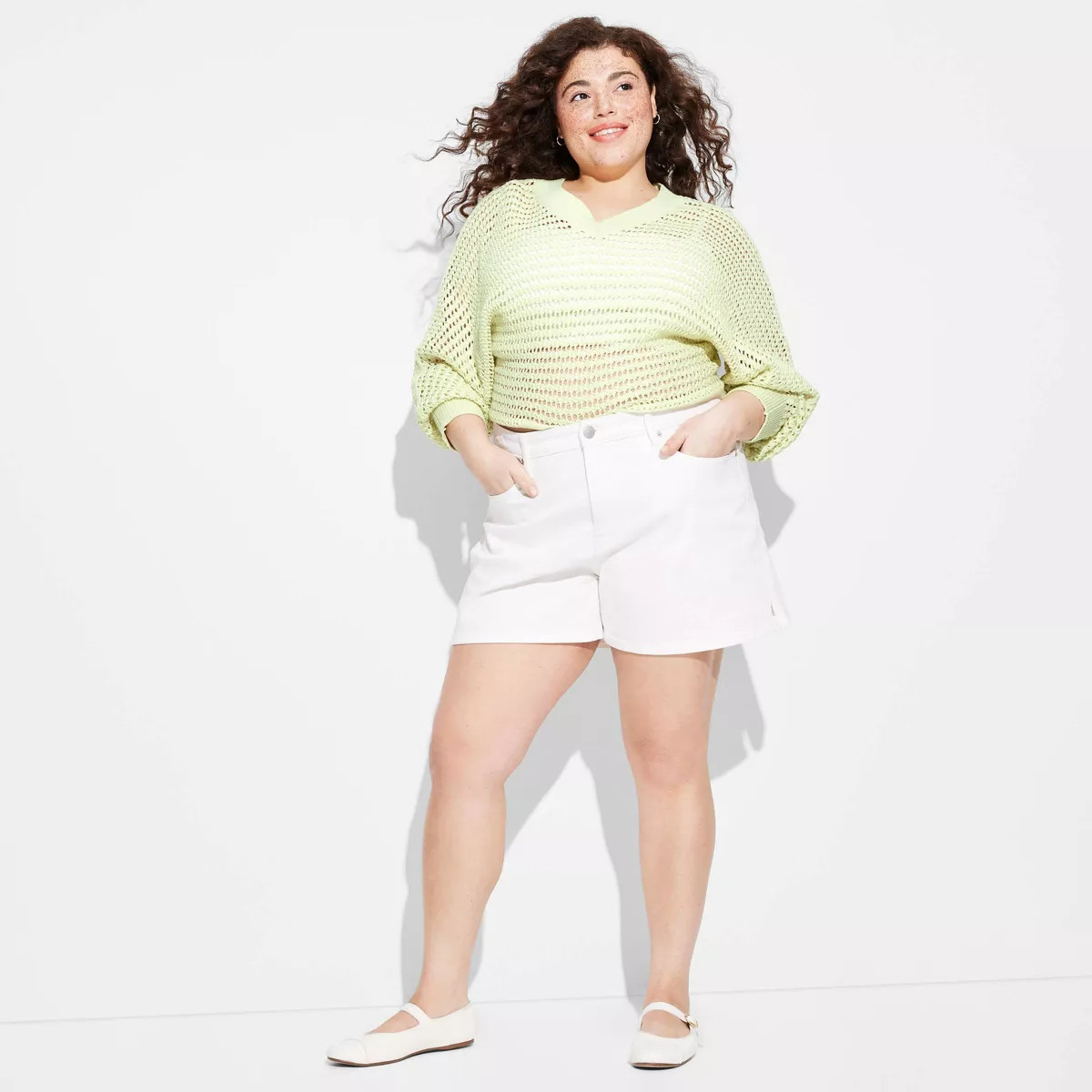 Women's V-Neck Open Work Pullover Sweater - Wild Fable™ | Target