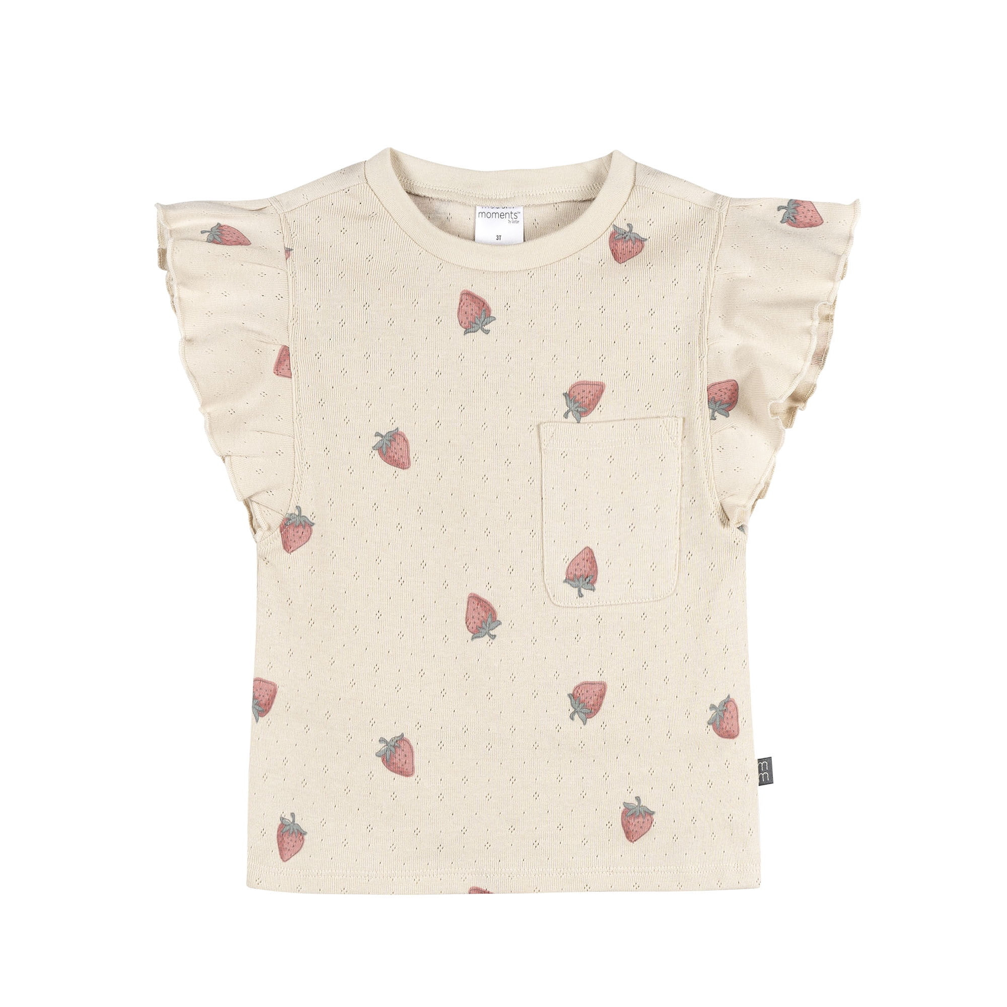 Modern Moments by Gerber Baby and Toddler Girl Organic Pleated Ruffle Sleeve Top, Sizes 0/3 Month... | Walmart (US)