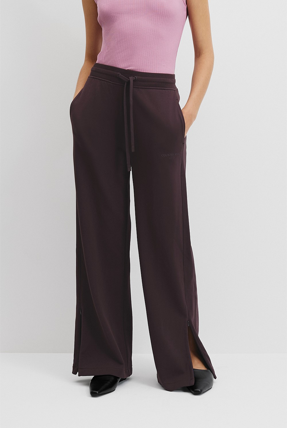 Australian Cotton Wide Leg Track Pant | Country Road