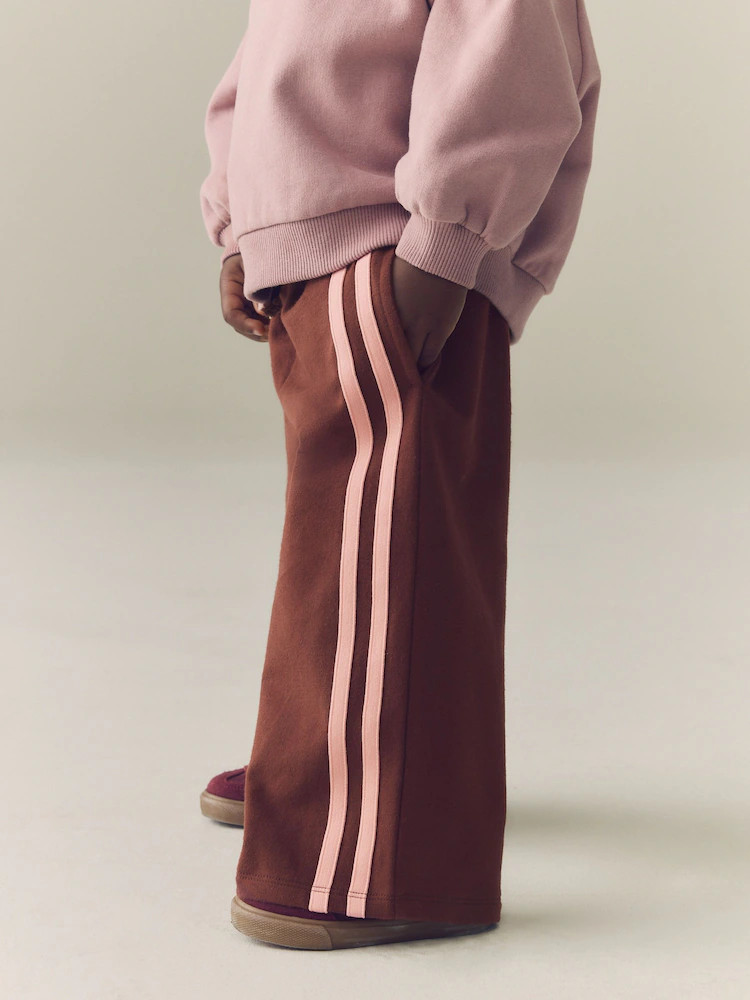 Chocolate Brown Side Stripe Wide Leg Trousers (3mths-7yrs) | Next US